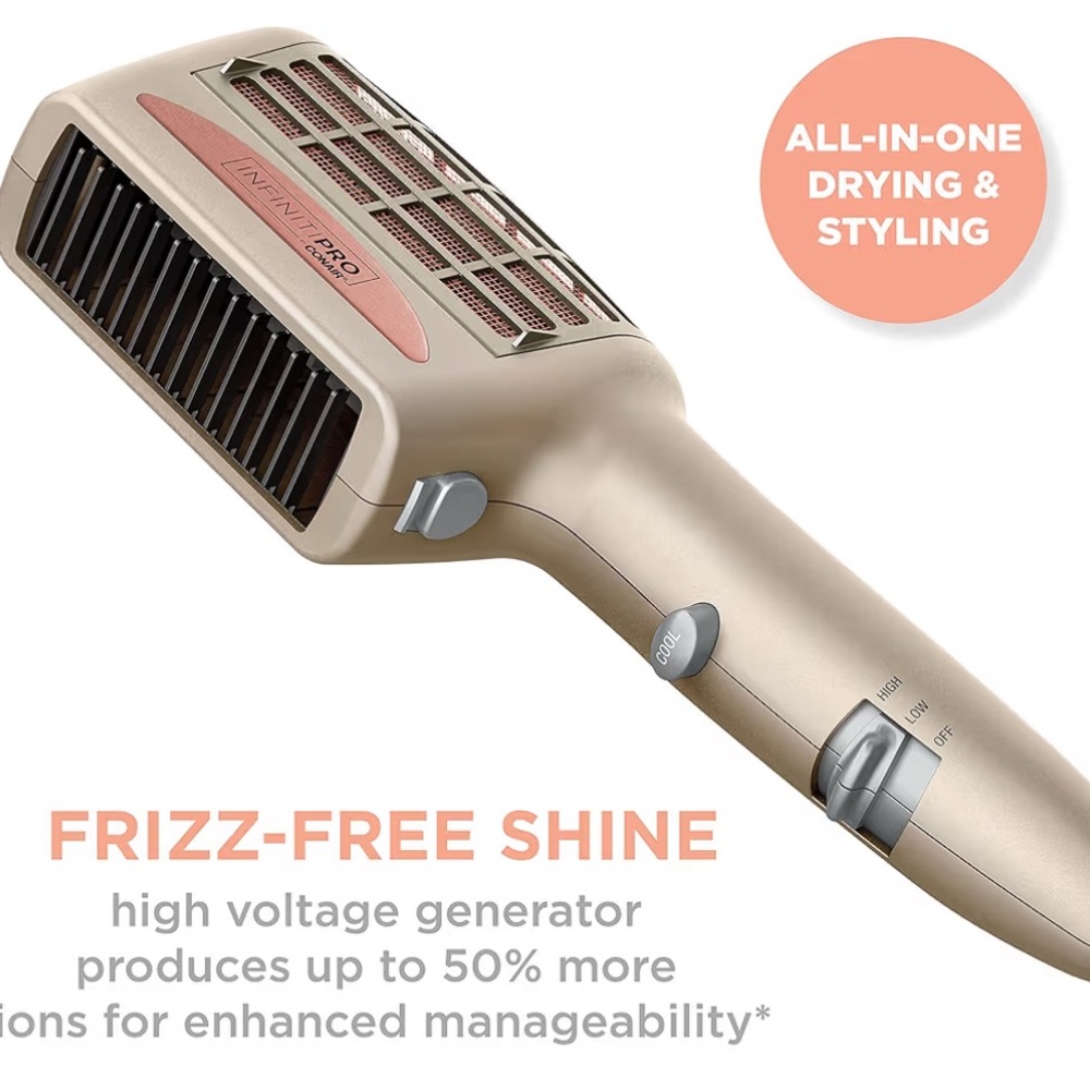 NEW INFINITIPRO BY CONAIR 4-in-1 Frizz Free Styling Hair Dryer, 1875W - Picture 7 of 9